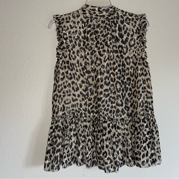 Kate Spade Leopard Clip Dot Print Silk Blouse Sz S - Picture 11 of 11